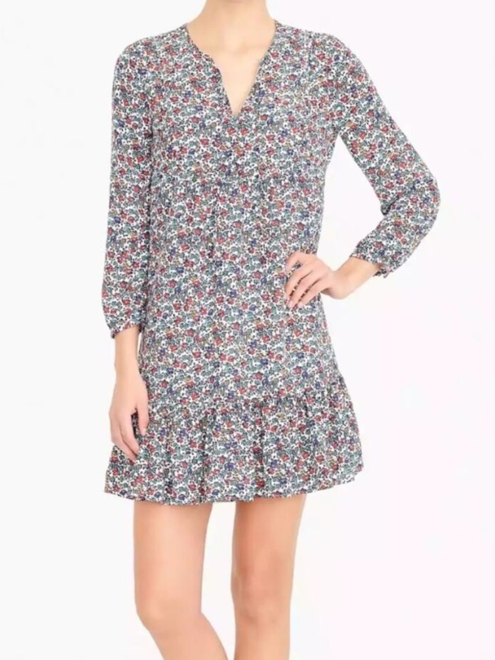 J.Crew Relaxed Printed Flowy Dress Fiery Sunset Floral Size Medium NEW